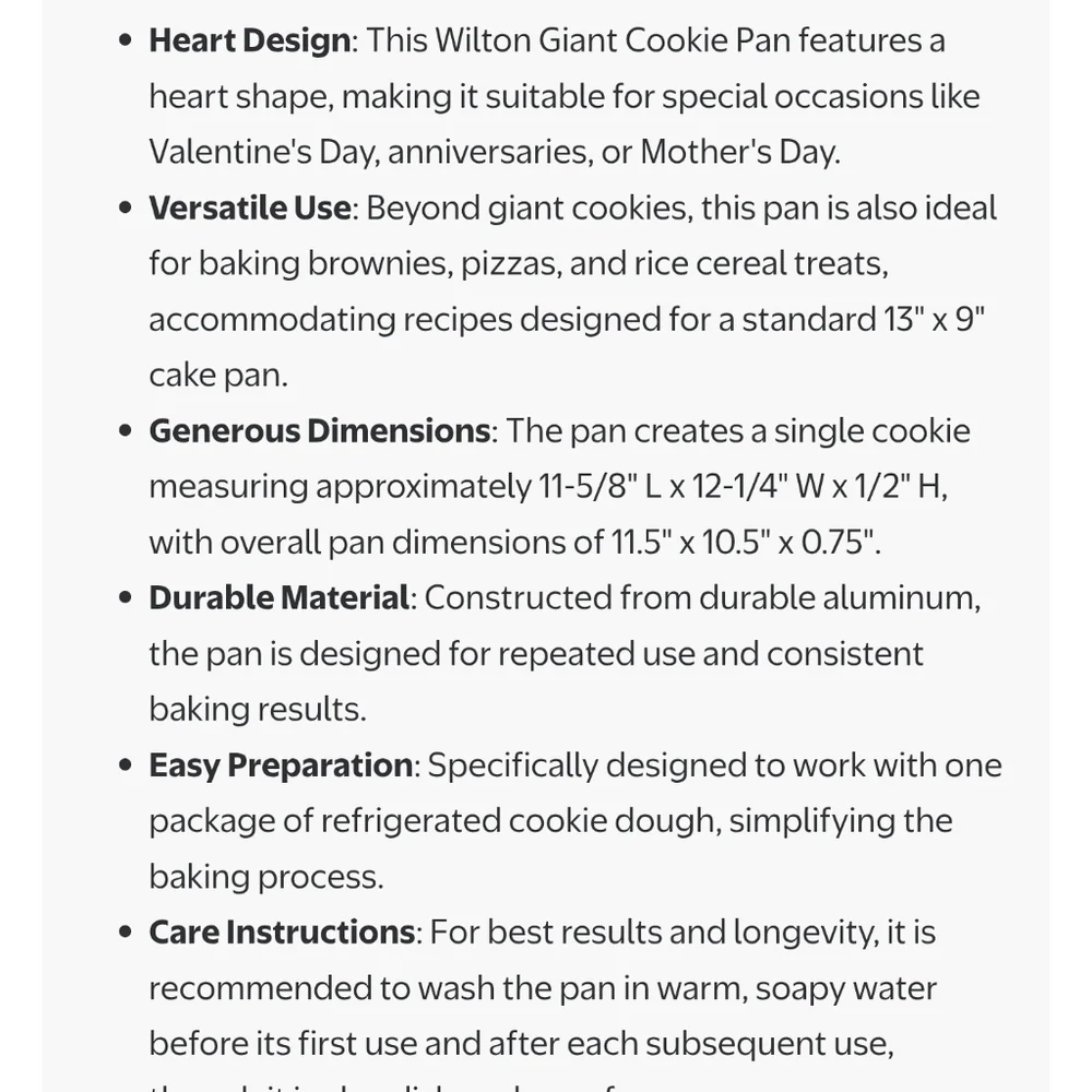🆕 Giant Cookie Heart-Shaped Non-Stick Baking Pan